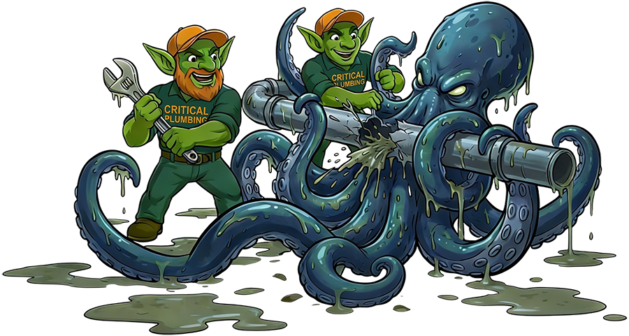 Critical Plumbing service truck in Olmsted Falls Ohio neighborhood